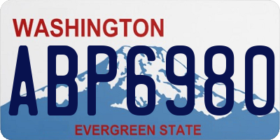 WA license plate ABP6980
