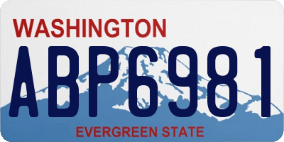 WA license plate ABP6981