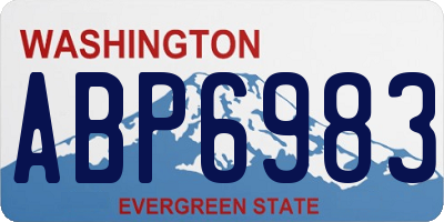 WA license plate ABP6983