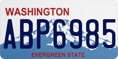 WA license plate ABP6985