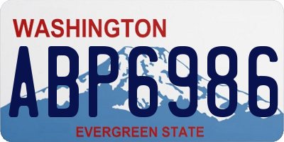 WA license plate ABP6986