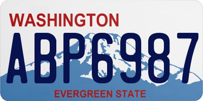 WA license plate ABP6987