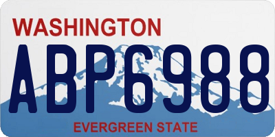 WA license plate ABP6988
