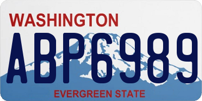 WA license plate ABP6989