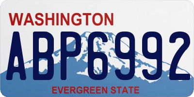 WA license plate ABP6992