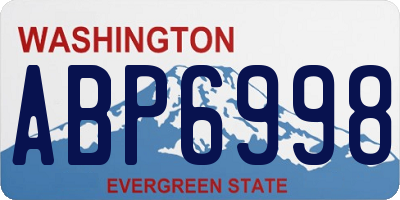 WA license plate ABP6998
