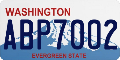 WA license plate ABP7002