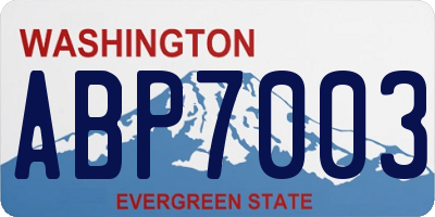 WA license plate ABP7003