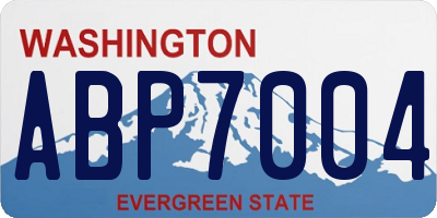 WA license plate ABP7004