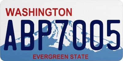 WA license plate ABP7005