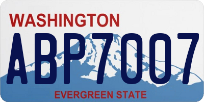 WA license plate ABP7007