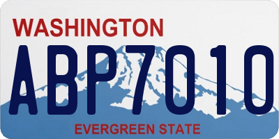 WA license plate ABP7010