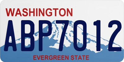 WA license plate ABP7012