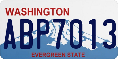 WA license plate ABP7013