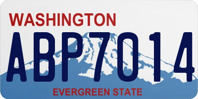 WA license plate ABP7014