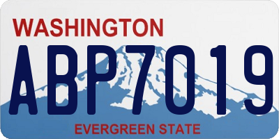 WA license plate ABP7019