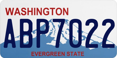 WA license plate ABP7022
