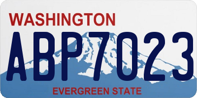 WA license plate ABP7023