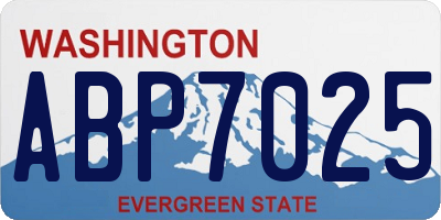 WA license plate ABP7025