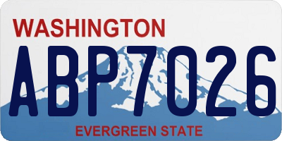 WA license plate ABP7026