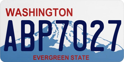 WA license plate ABP7027