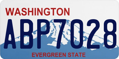 WA license plate ABP7028