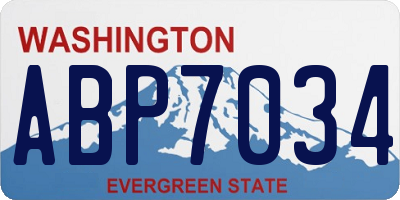 WA license plate ABP7034