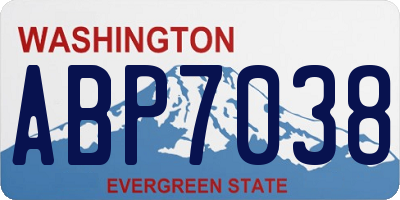 WA license plate ABP7038