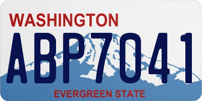 WA license plate ABP7041