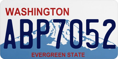 WA license plate ABP7052