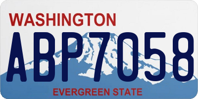 WA license plate ABP7058