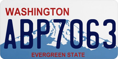 WA license plate ABP7063
