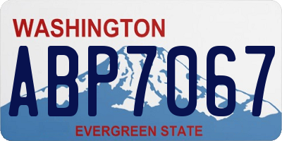 WA license plate ABP7067
