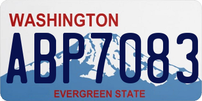 WA license plate ABP7083