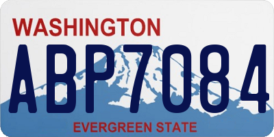 WA license plate ABP7084