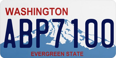 WA license plate ABP7100