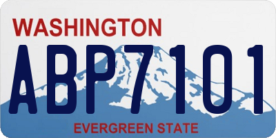WA license plate ABP7101