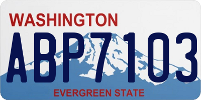 WA license plate ABP7103