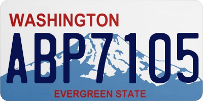 WA license plate ABP7105