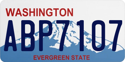 WA license plate ABP7107