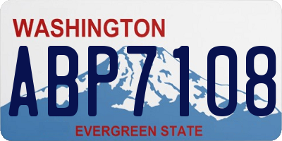 WA license plate ABP7108