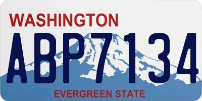 WA license plate ABP7134
