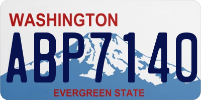 WA license plate ABP7140