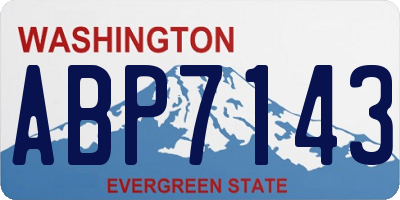 WA license plate ABP7143