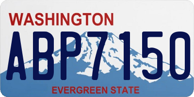WA license plate ABP7150