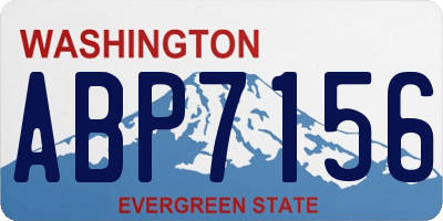 WA license plate ABP7156