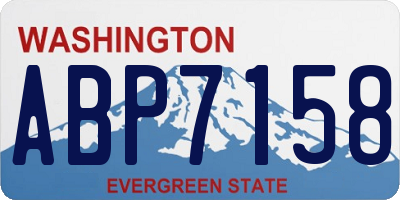 WA license plate ABP7158