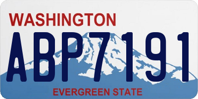 WA license plate ABP7191