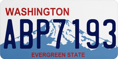 WA license plate ABP7193