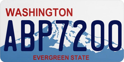 WA license plate ABP7200